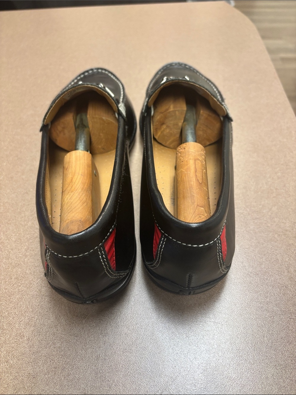 FootJoy Black Leather Bit-Detail Slip-On Loafers with White Stitching - Picture 2 of 4